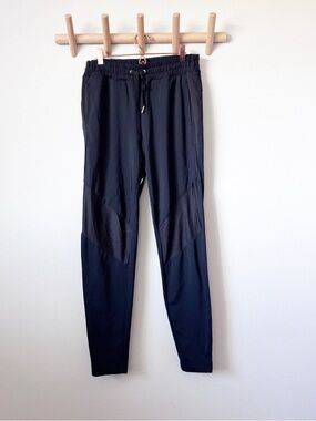 Alala Black Mesh-Panel Jogger Pants